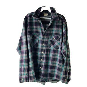 Five Brother Rainbow Plaid Heavy Flannel Button Shirt